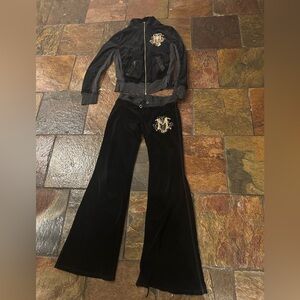 Miss Me Black Velour Women's Pants & Jumpsuit Set